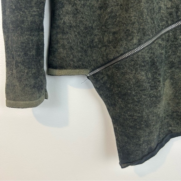 Bianca Nygard Olive Green & Black Asymmetrical Zipper Pullover Sweater Medium - Picture 8 of 10